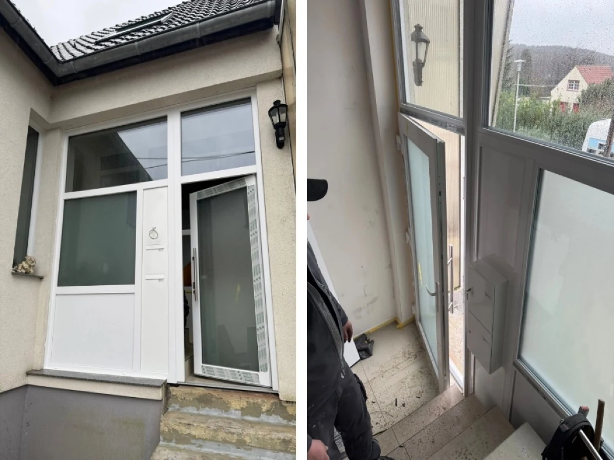 Mehrfamilienhaustür mit zweifachem Briefkasten in Bochum – A40-Fenster